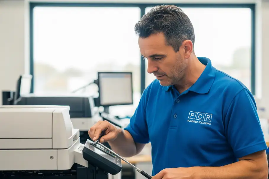 Professional printer repair workshop